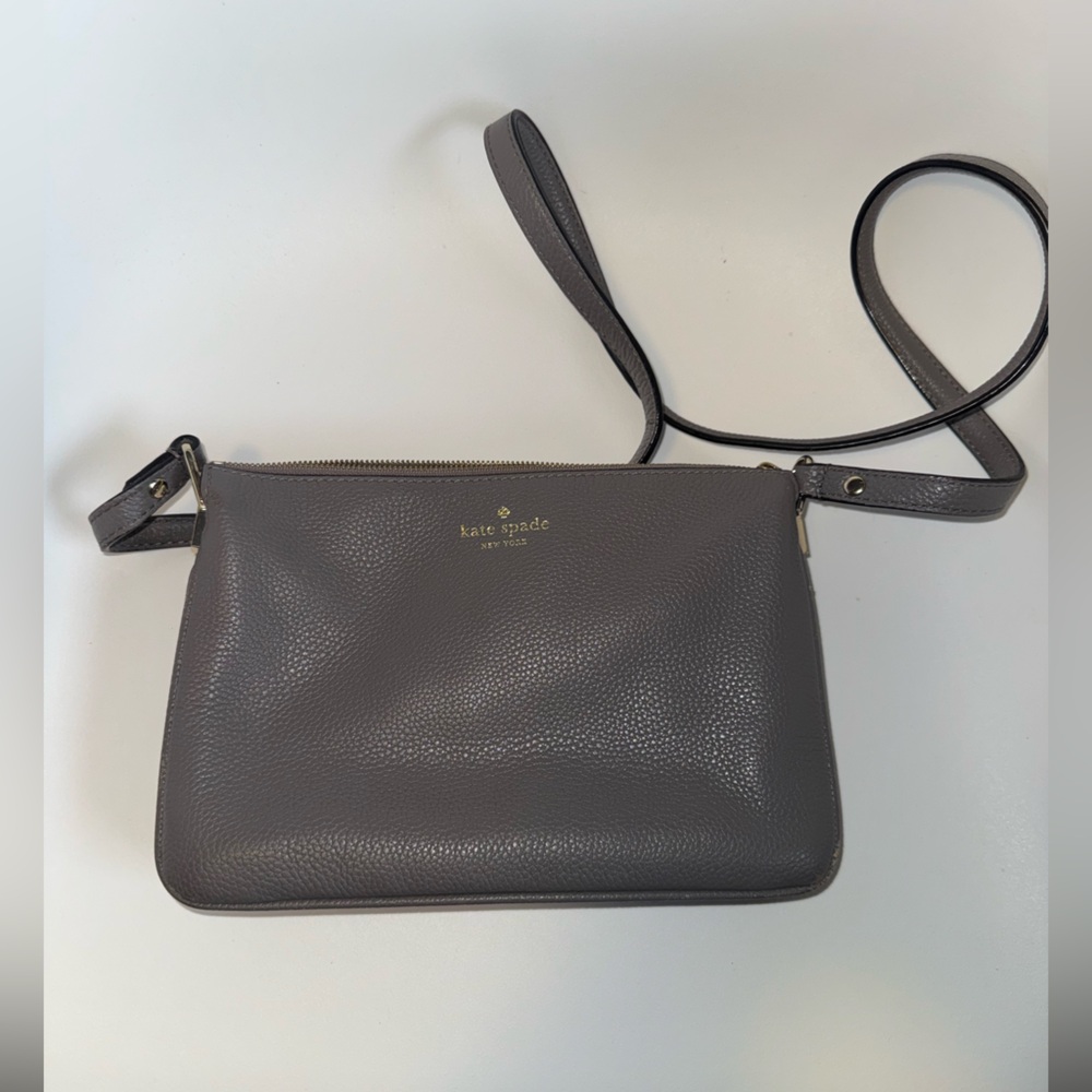 Kate Spade Dark Gray Leather Messenger Bag